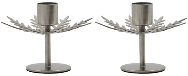 Kovový svícen Snowflake Silver Finish – set 2 ks