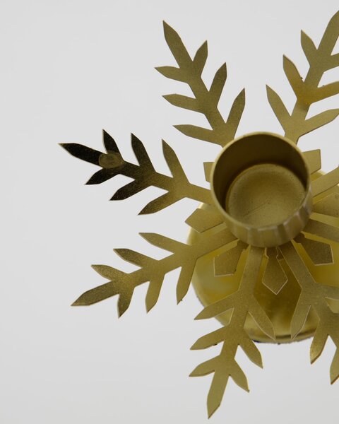 Kovový svícen Snowflake Antique Brass – set 2 ks