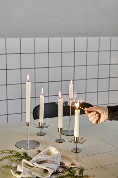 Kovový svícen Snowflake Silver Finish – set 2 ks