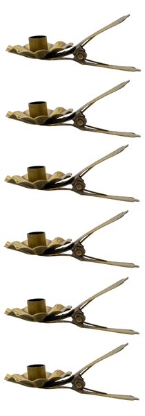 Kovový svícen s klipem Halla Brass Finish – set 6 ks