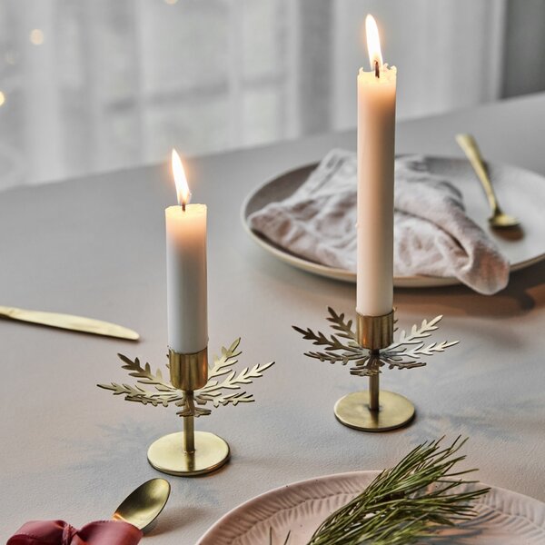 Kovový svícen Snowflake Antique Brass – set 2 ks