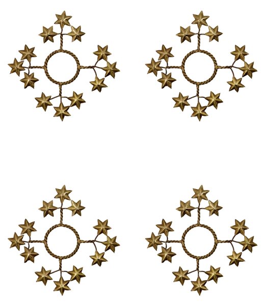 Kroužek na svíčku Star Golden – set 4 ks