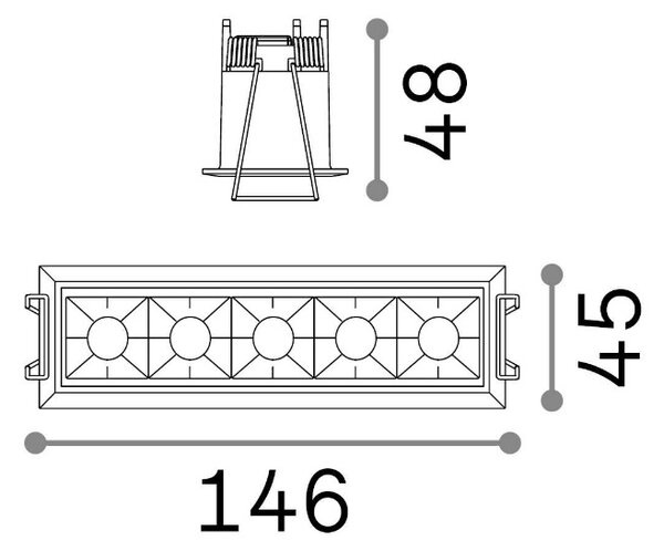 LIKA FI5 TRIM stropní zápustné svítidlo 12W 1200lm 3000K IP20, bílo-černé