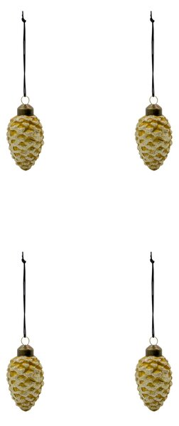 Skleněné ozdoby Cone Gold – set 4 ks