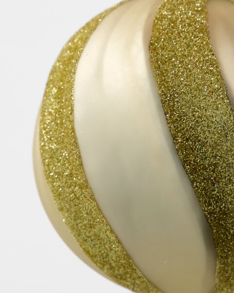 Skleněné ozdoby Swirl Champagne – set 4 ks