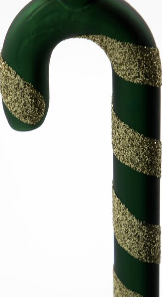 Skleněná vánoční ozdoba Stick Green – set 4 ks