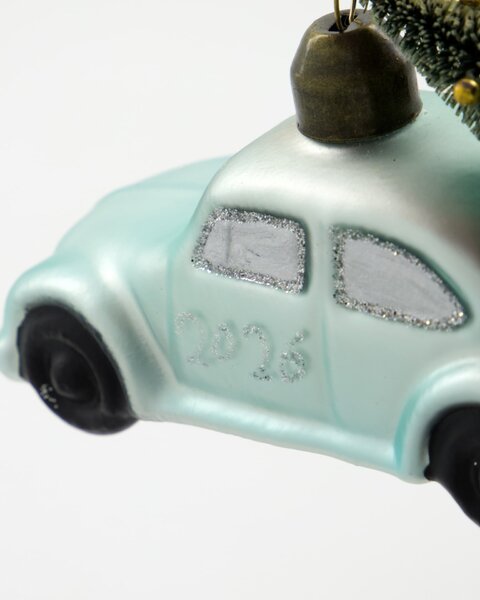 Skleněná vánoční ozdoba Car Light Blue