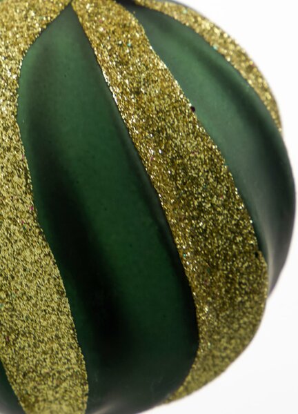 Skleněné ozdoby Swirl Green – set 4 ks