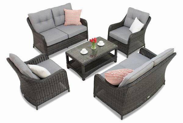 Sada exkluzivního nábytku Technorattan Toledo Coffee 6 antracit Garden Point