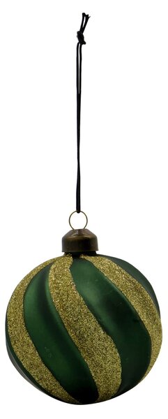 Skleněné ozdoby Swirl Green – set 4 ks