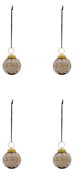 Skleněné vánoční ozdoby Vellu Sand – set 4 ks
