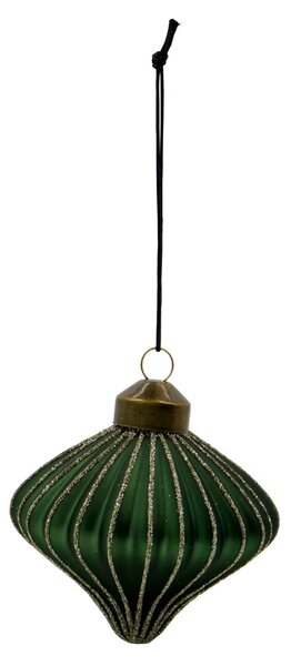 Skleněná vánoční ozdoba Spin Green – set 4 ks