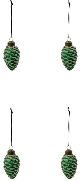 Skleněné ozdoby Cone Green – set 4 ks