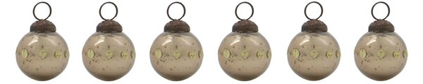Skleněná vánoční ozdoba Racco Champagne – set 6 ks