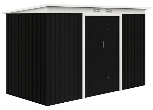 Outsunny Kovová Kůlna na Nářadí 6.3m³ 280x130x172cm S Klenutou Střechou, Posuvnými Dveřmi, Voděodolný Zahradní Dům, Skříň do Zahrady pro Zahradu a Dvů
