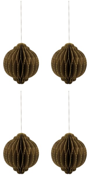 Papírové vánoční ozdoby Alsta Brown Ø 8 cm – set 4 ks