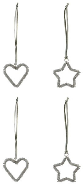 Vánoční ozdoby Connect Silver Finish – set 4 ks