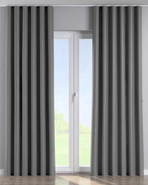 Závěs na řasící pásce wave barva šedá látka pletený vzor, zatemňovací