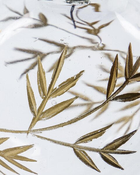 Skleněná vánoční ozdoba Leaf Clear/Gold – set 4 ks