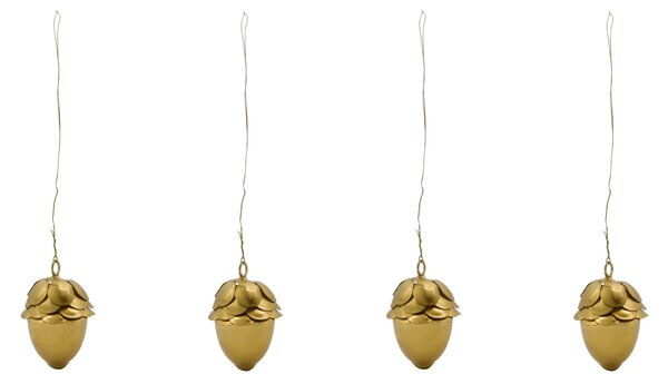 Kovové vánoční ozdoby Corn Gold – set 4 ks