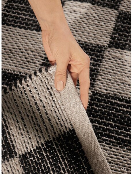 Černý/krémový oboustranný/ručně tkaný běhoun s příměsí juty 80x200 cm Rex – Hanse Home