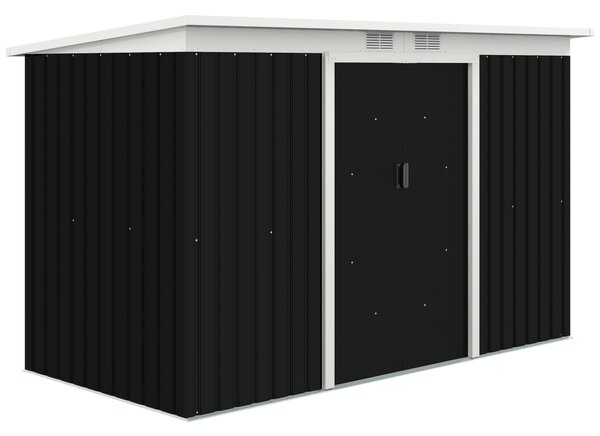 Outsunny Kovová Kůlna na Nářadí 6.3m³ 280x130x172cm S Klenutou Střechou, Posuvnými Dveřmi, Voděodolný Zahradní Dům, Skříň do Zahrady pro Zahradu a Dvů
