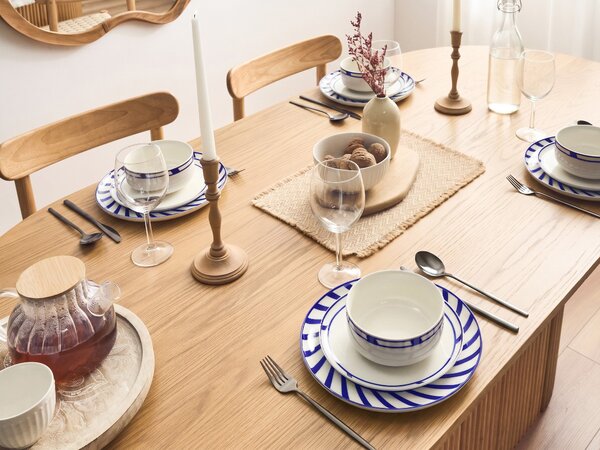 Sada 12 kusů nádobí SHISO Porcelán Bílá/Modrá