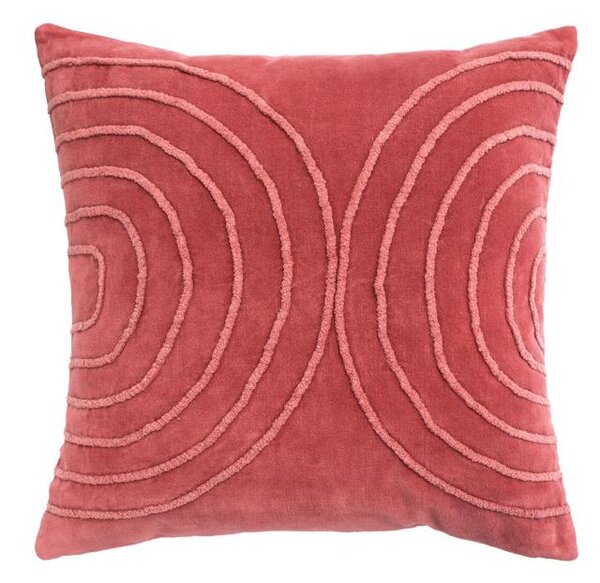 Povlak COTTON VELVET půlkruhy cihlová 45 x 45 cm