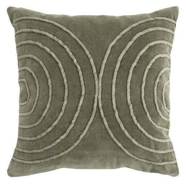 Povlak COTTON VELVET půlkruhy zelená 45 x 45 cm