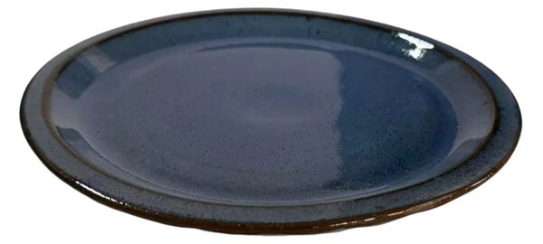 Podmiska pod květináč - Antická modrá se vzorem 17 cm