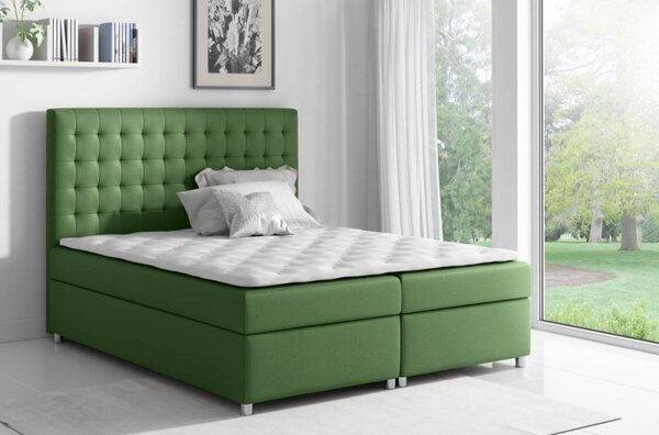 Kontinentální postel Evio zelená 160 + topper zdarma