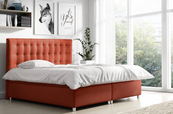 Boxspringová čalouněná postel Diana červená 160 + Topper zdarma