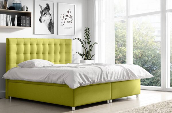 Čalouněná manželská postel Diana zelená 180 + Topper zdarma