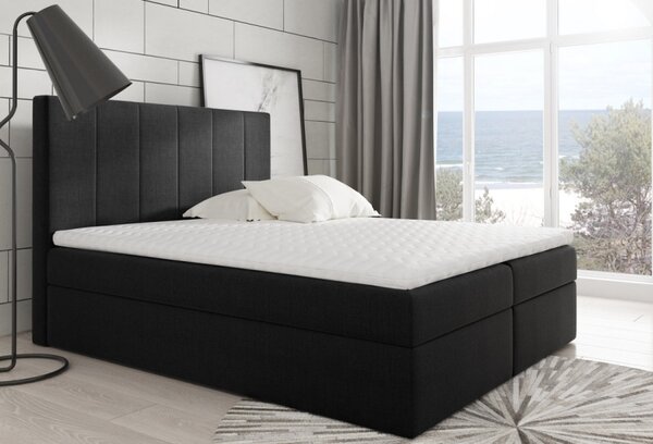 Boxspringová čalouněná postel Daria černá 160 + toper zdarma
