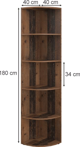 Rohová police Vicco Ecki Starožitné dřevo 40 x 180 cm, Model 36547