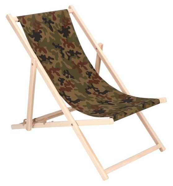 Zahradní dřevěné lehátko DECHLAND OXFORD 67 camo