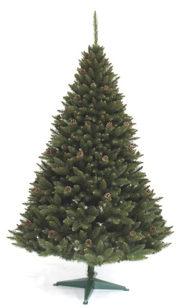 JAKS Vánoční stromek smrk horský se šiškami zelený 180 cm