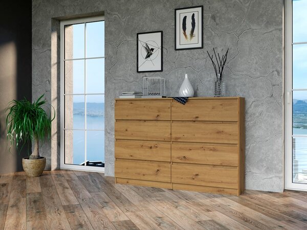 Topeshop M8 140 ARTISAN, Dub, 8 zásuvka/zásuvek, Dřevotřískové desky, Jednobarevný, Moderní, Dřevotřískové desky