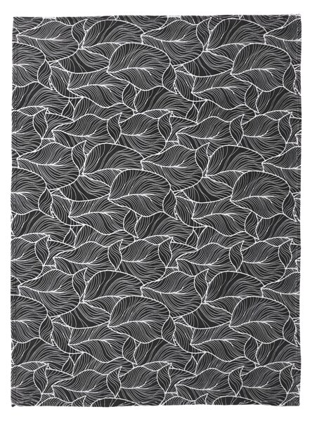 Livarno® Hebká deka, 150 x 200 cm (listy/černá) (100397481003)