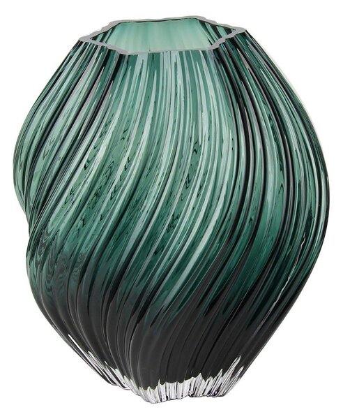 Tmavě zelená skleněná ručně vyrobená váza (výška 23 cm) – House Nordic
