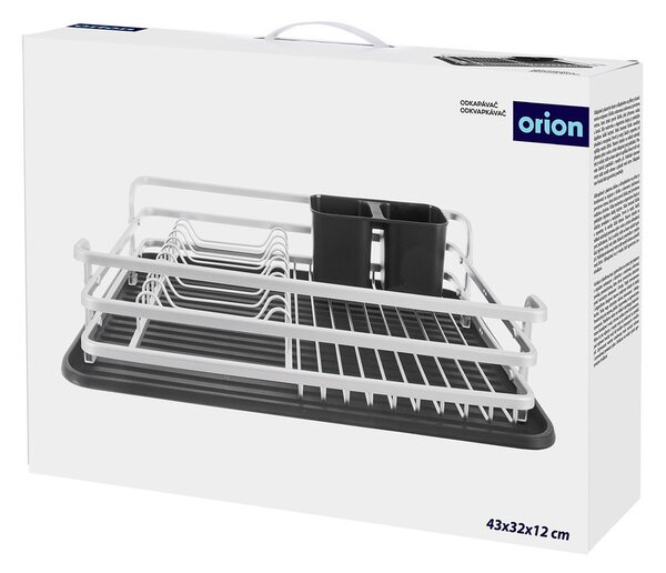 Černobílý kovový odkapávač 43x32 cm Deluxe – Orion