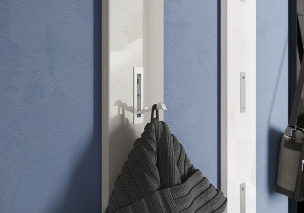 Krémový lesklý nástěnný věšák 15 cm – Germania