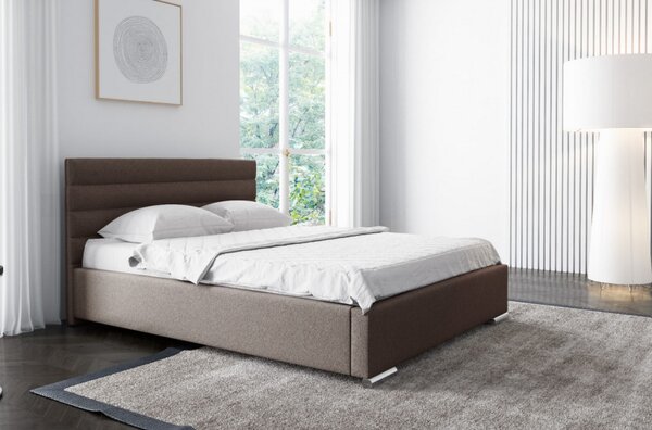 Elegantní čalouněná postel Leis 200x200, hnědá