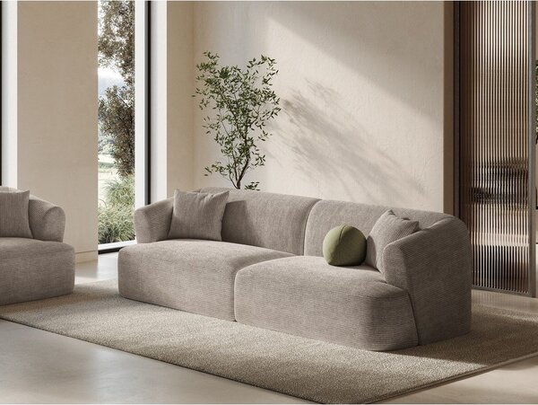 Světle hnědá manšestrová pohovka 255 cm Campi – Cosmopolitan Design