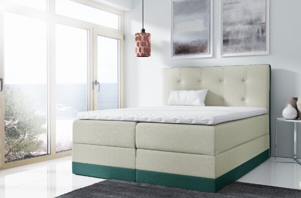 Jednoduchá čalouněná postel Tory 200x200, zelená