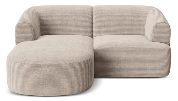 Světle hnědá manšestrová rohová pohovka (levý roh/s lenoškou) Campi – Cosmopolitan Design