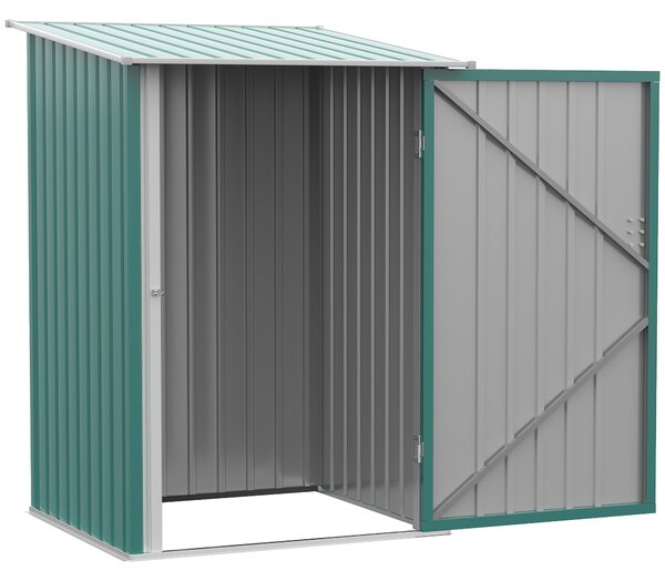 Zahradní kůlna Outsunny 0,92 m² 100x103x160 cm - Kovová kůlna se 1 dveřmi a zámkem na nářadí pro terasu | Aosom