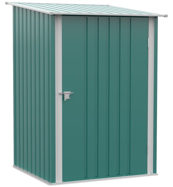 Zahradní kůlna Outsunny 0,92 m² 100x103x160 cm - Kovová kůlna se 1 dveřmi a zámkem na nářadí pro terasu | Aosom