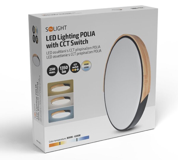 SOLIGHT LED stropní osvětlení POLIA 25W 1350lm 3CCT 30cm