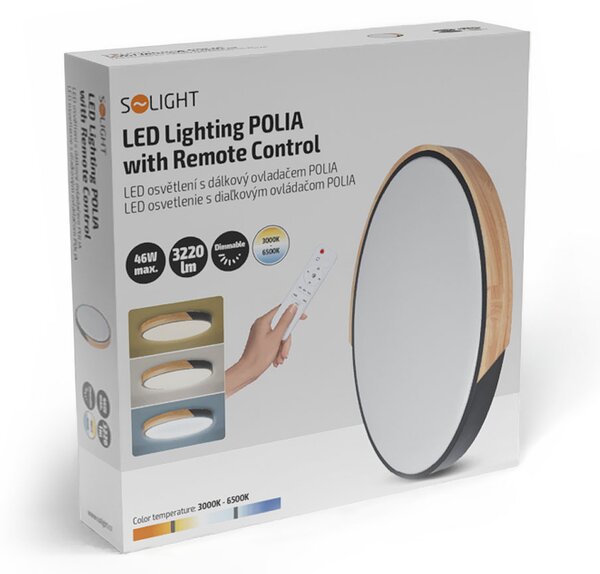 SOLIGHT LED stropní osvětlení POLIA 46W 3220lm 3CCT 40cm